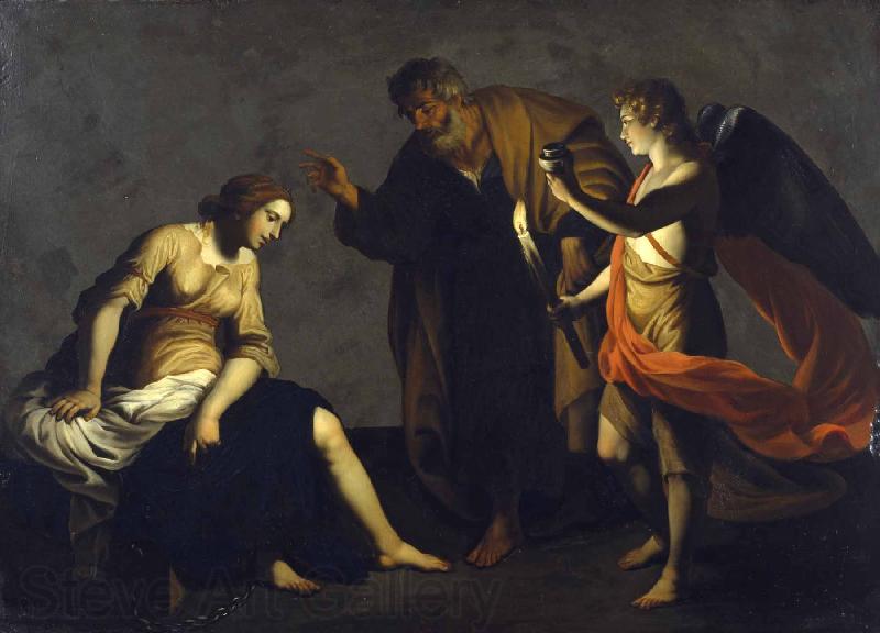 Alessandro Turchi Saint Agatha Attended by Saint Peter and an Angel in Prison Germany oil painting art